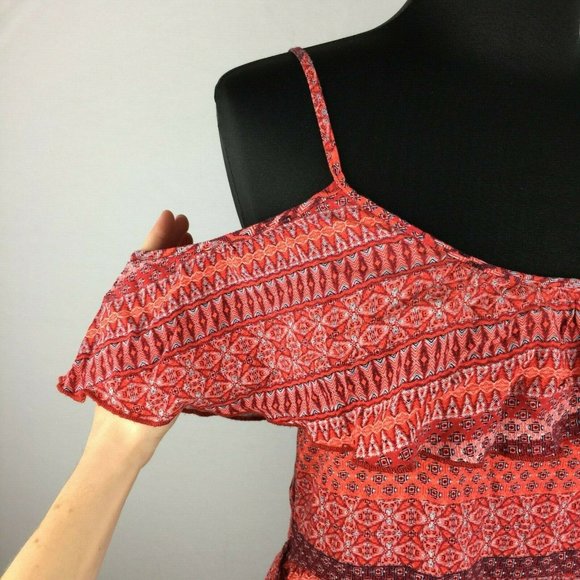 Hollister Jrs S Boho Cold Shoulder Short Dress - Picture 3 of 8
